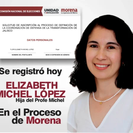 Elizabeth Michel, se inscribe en el proceso para abanderar la coordinación de defensa de la 4T en Jalisco.